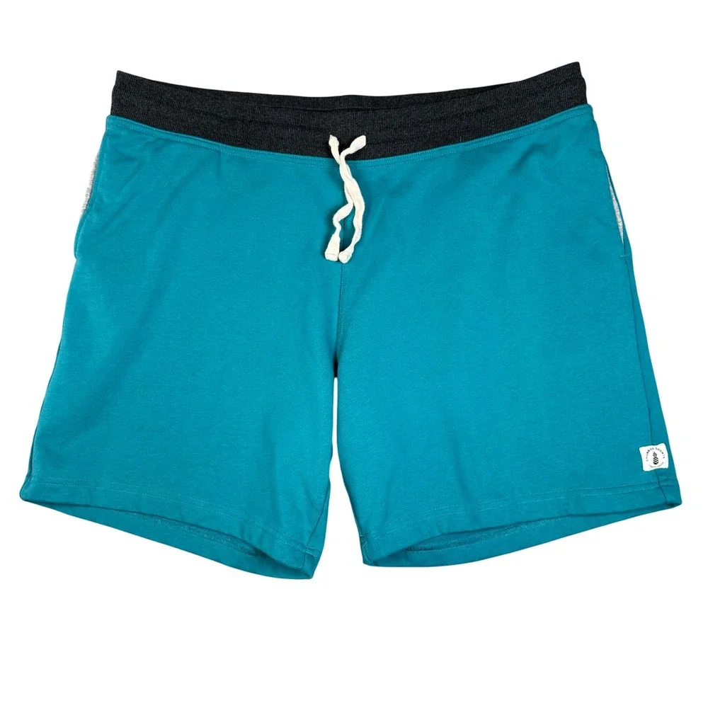 Chubbies Schwort Lounge Shorts Mens 2XL Teal Blue French Terry Athleisure 7.5